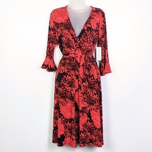 Leota Ryann Faux Wrap Knit Dress Size M